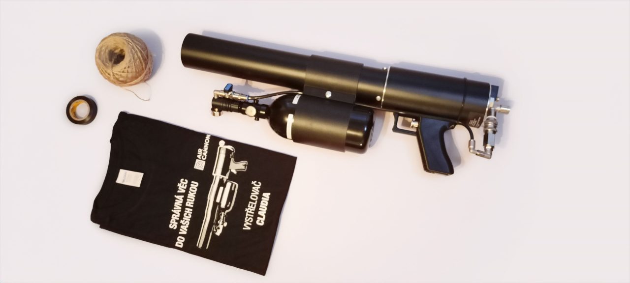 Air Cannon - tričko - PVC páska - provázek